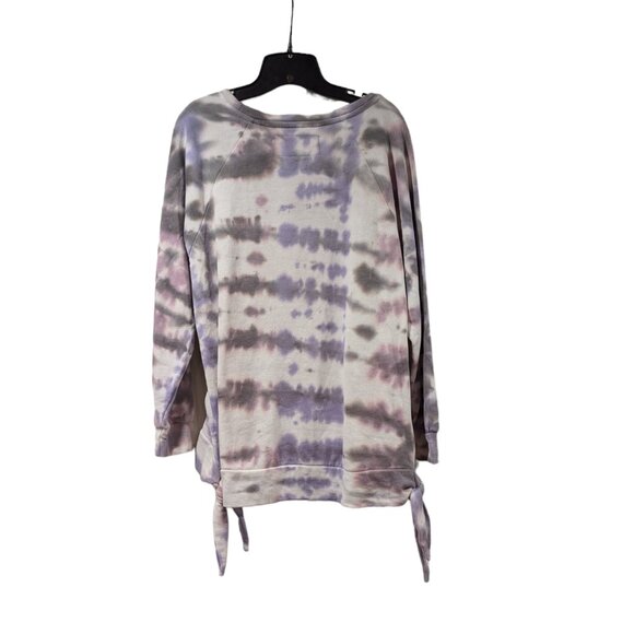 The Sweatshirt Project Long Sleeve Tie Dye Round Neck Bottom Tie Sweater Sz M - Picture 2 of 7